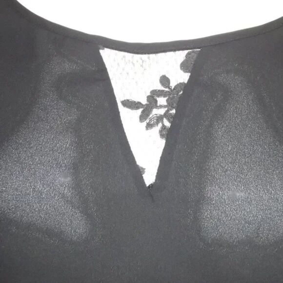 TORRID Top, 3/4 (3x/4x), Lace/Drop Back, Black, Lace insert, Bell sleeves - Picture 2 of 13